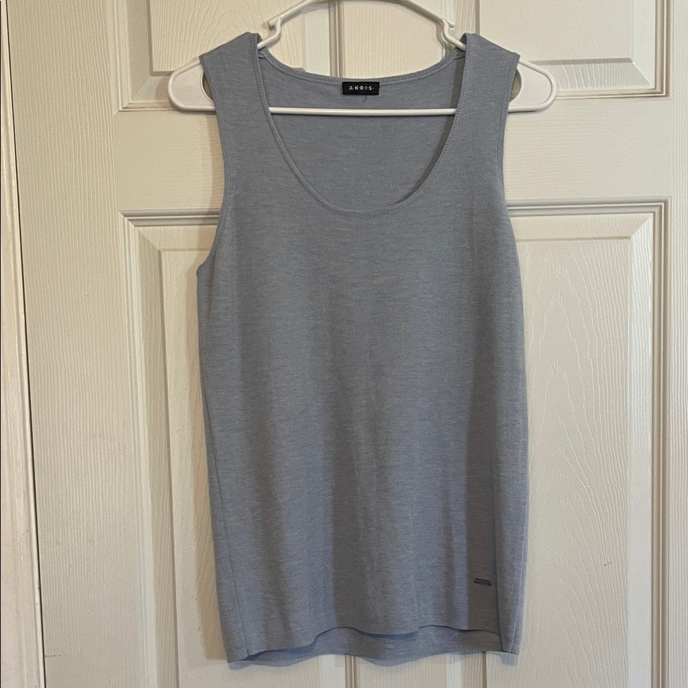 Akris Cashmere Silk Blend Light Blue Tank Top